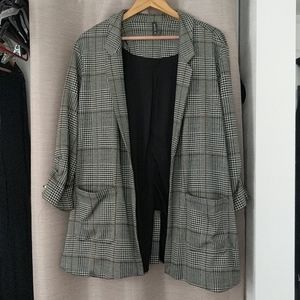 2x knit blazer houndstooth